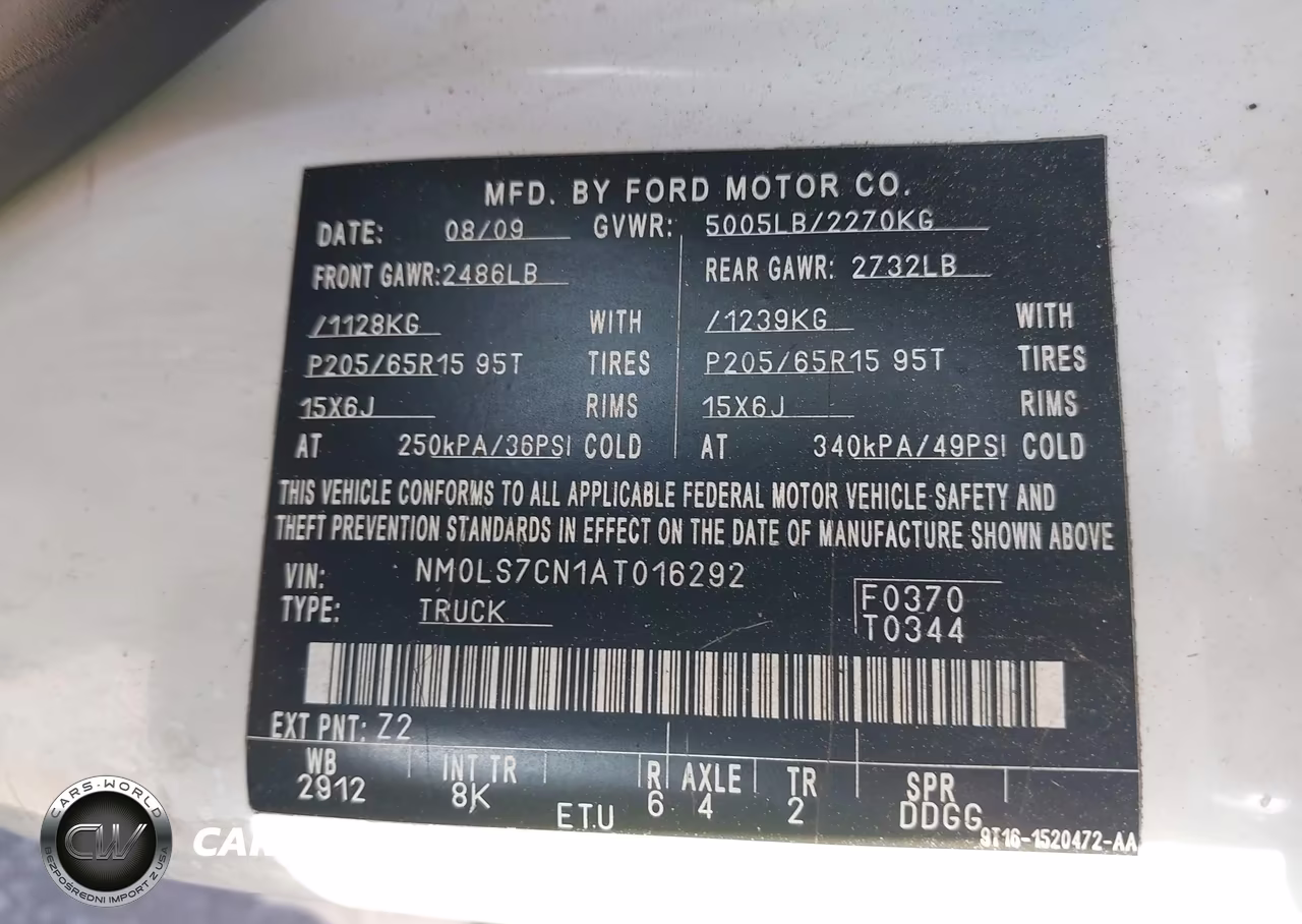 2010 Ford Transit Connect Xl VIN:NM0LS7CN1AT016292 - 9