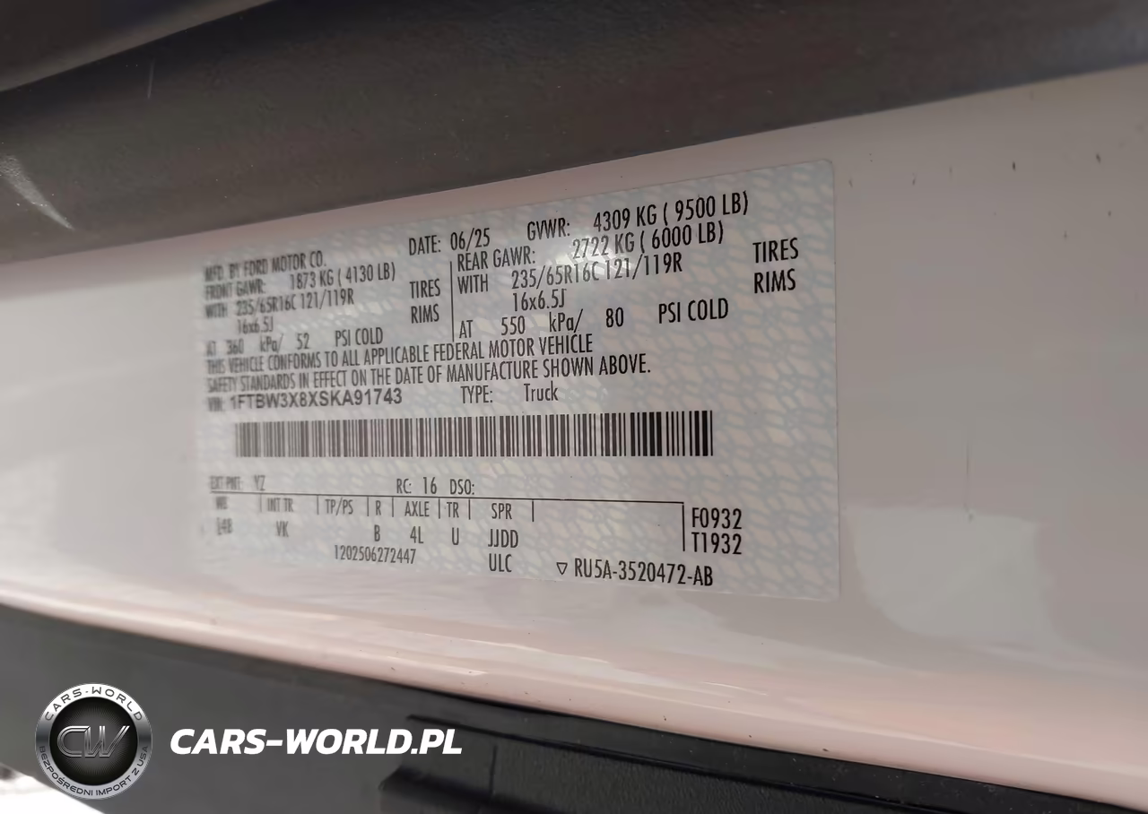 2025 Ford Transit-350 Cargo Van VIN:1FTBW3X8XSKA91743 - 9