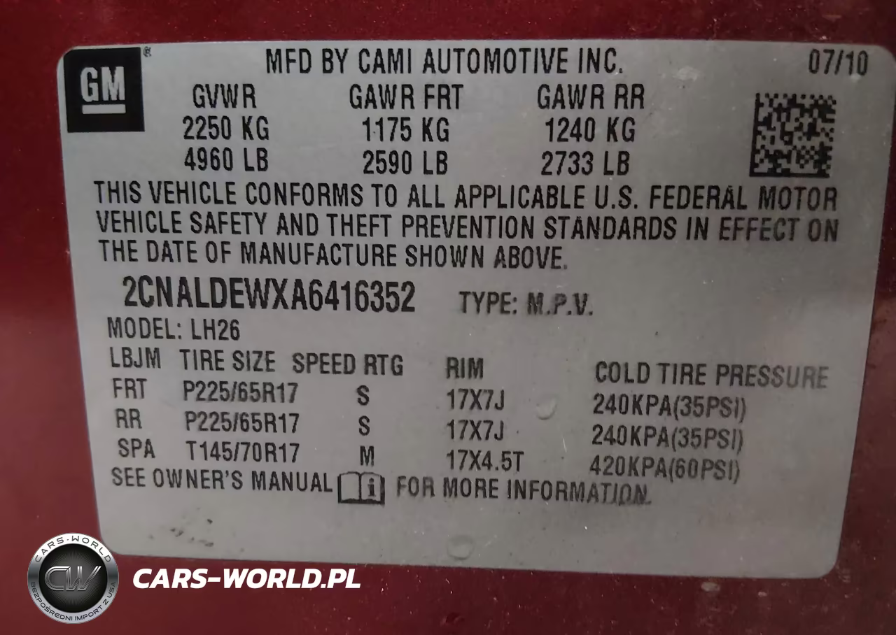 2010 Chevrolet Equinox Lt VIN:2CNALDEWXA6416352 - 9