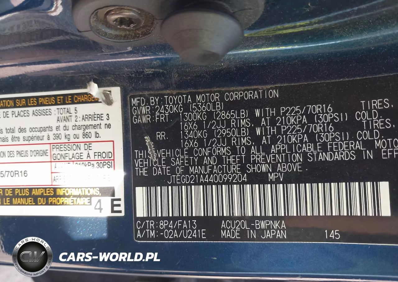 2004 Toyota Highlander VIN:JTEGD21A440099204 - 9