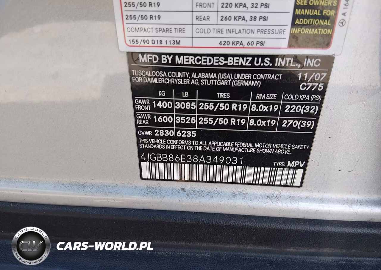 2008 Mercedes-Benz Ml 350 4Matic VIN:4JGBB86E38A349031 - 9