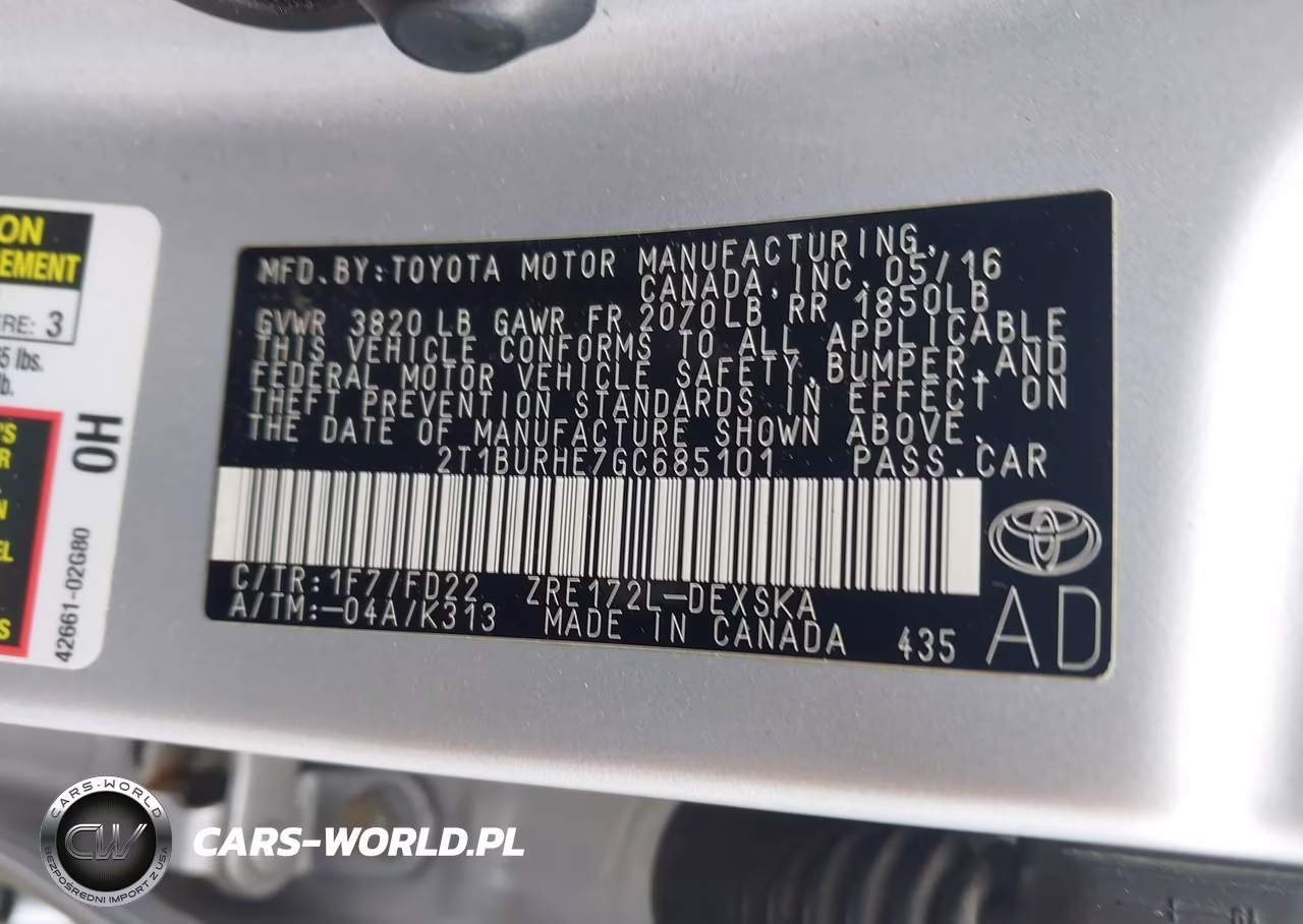 2016 Toyota Corolla S Plus VIN:2T1BURHE7GC685101 - 9