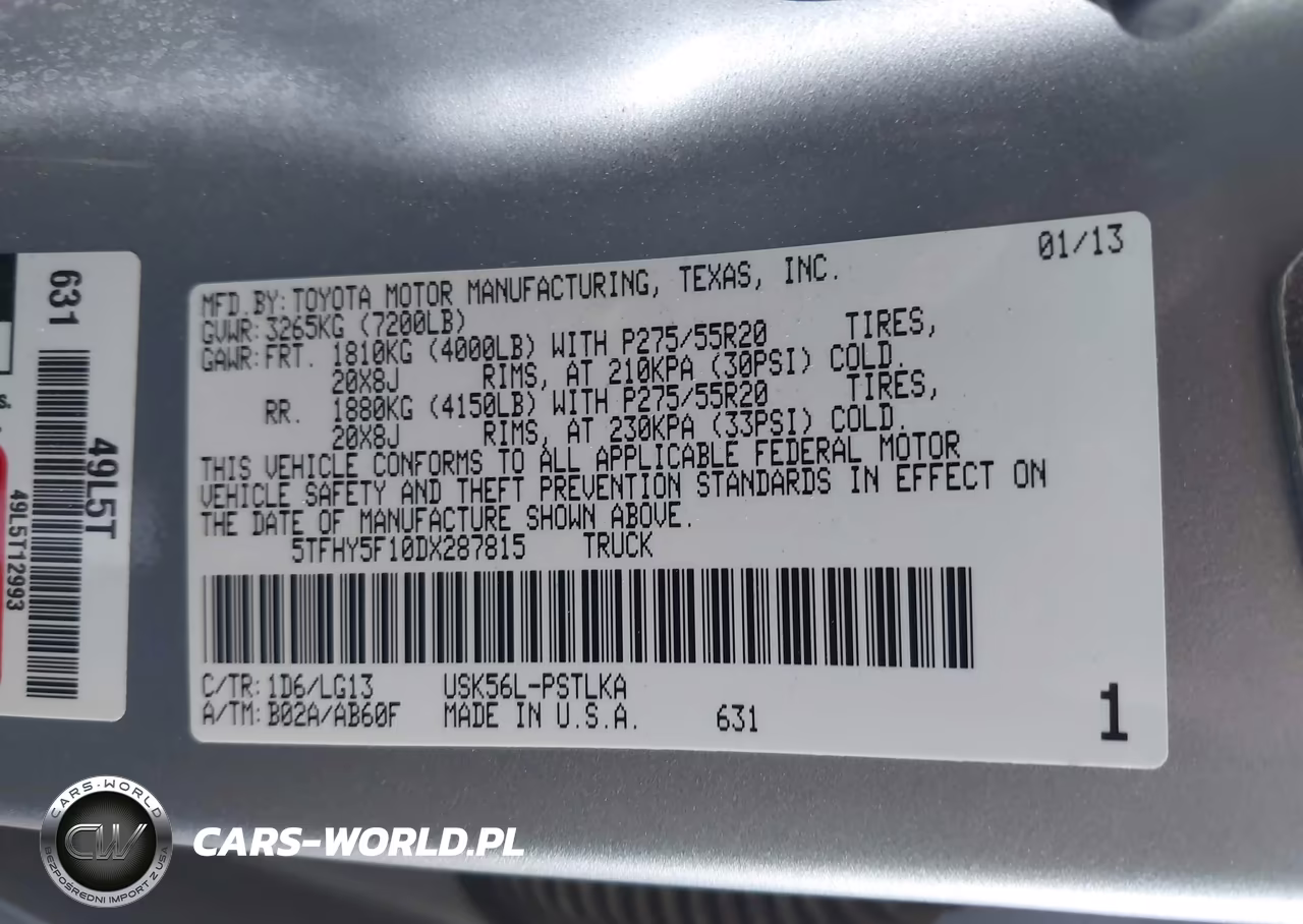 2013 Toyota Tundra Platinum 5.7L V8 VIN:5TFHY5F10DX287815 - 9
