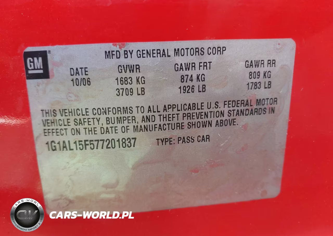 2007 Chevrolet Cobalt Lt VIN:1G1AL15F577201837 - 9