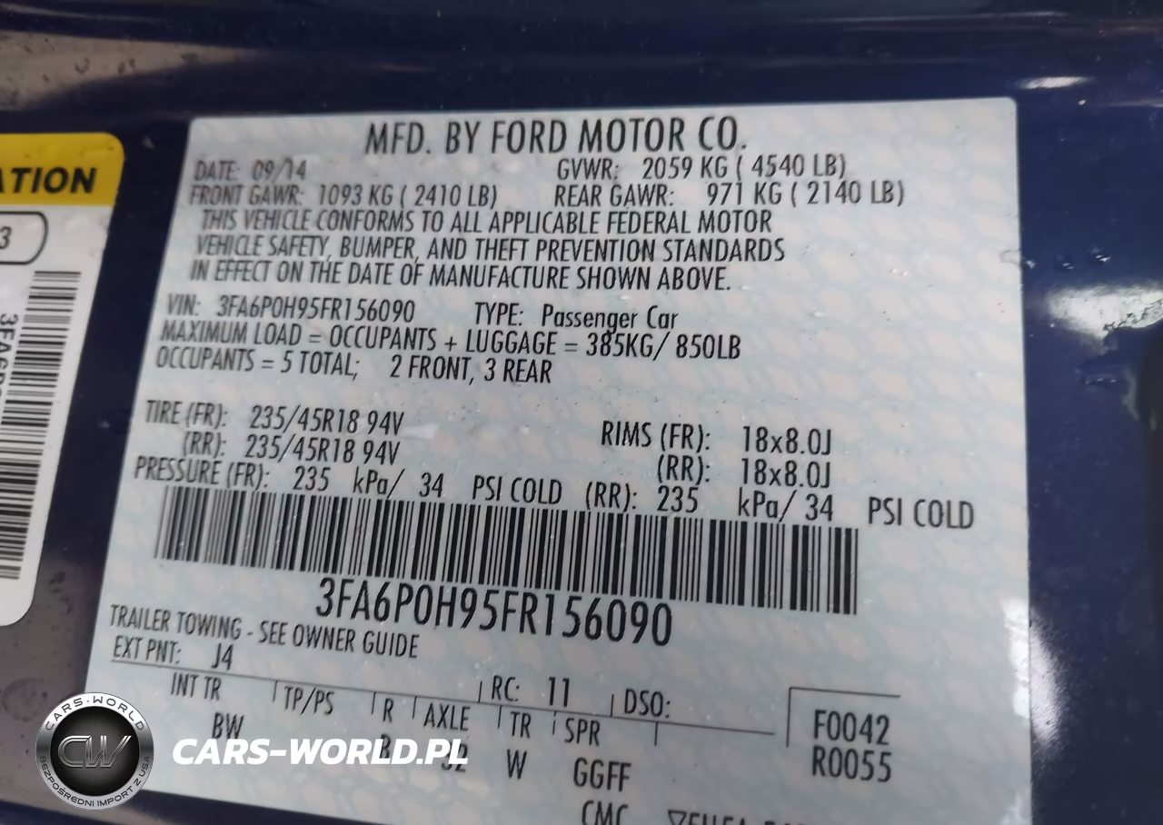 2015 Ford Fusion Se VIN:3FA6P0H95FR156090 - 9