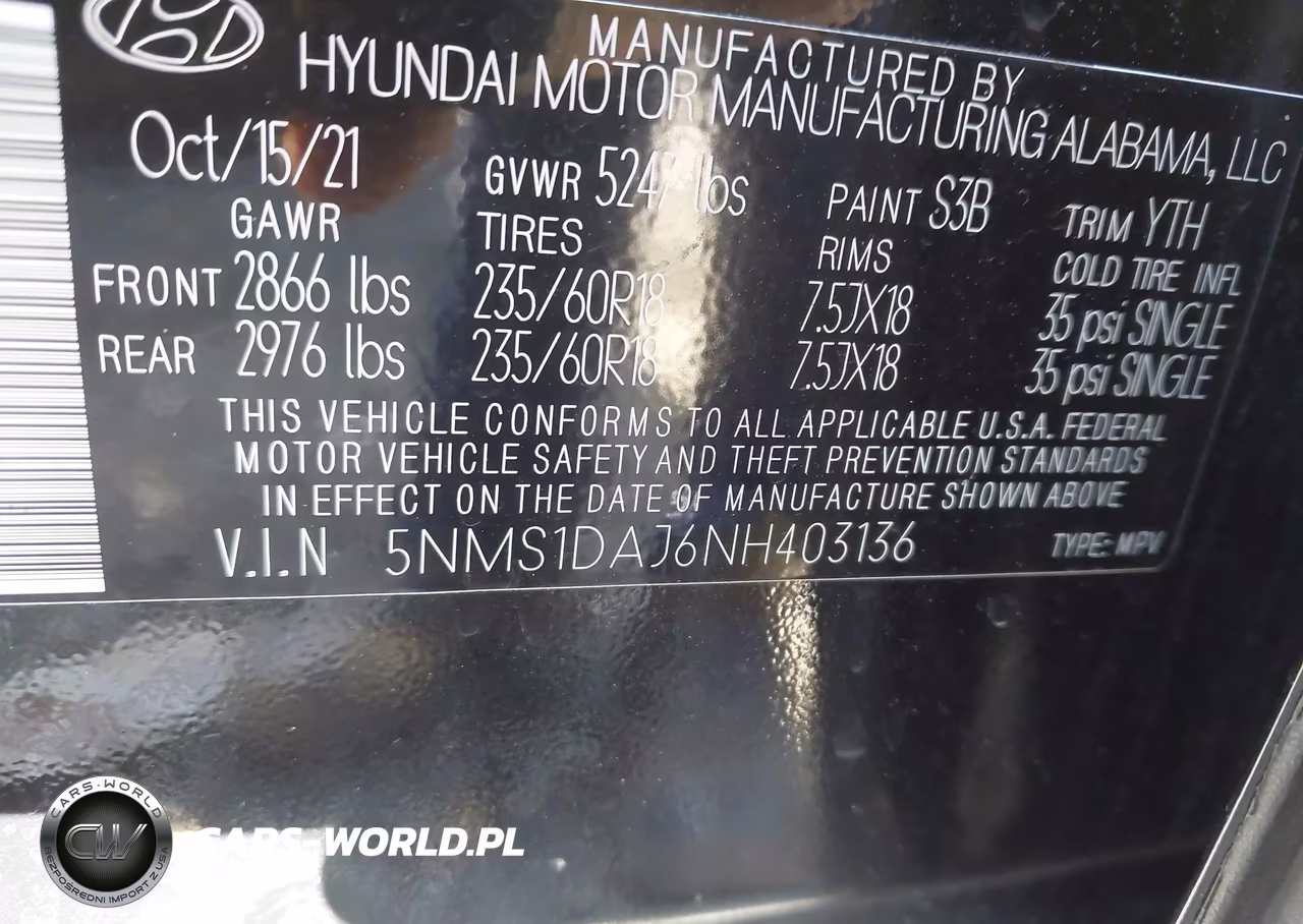 2022 Hyundai Santa Fe Se VIN:5NMS1DAJ6NH403136 - 9
