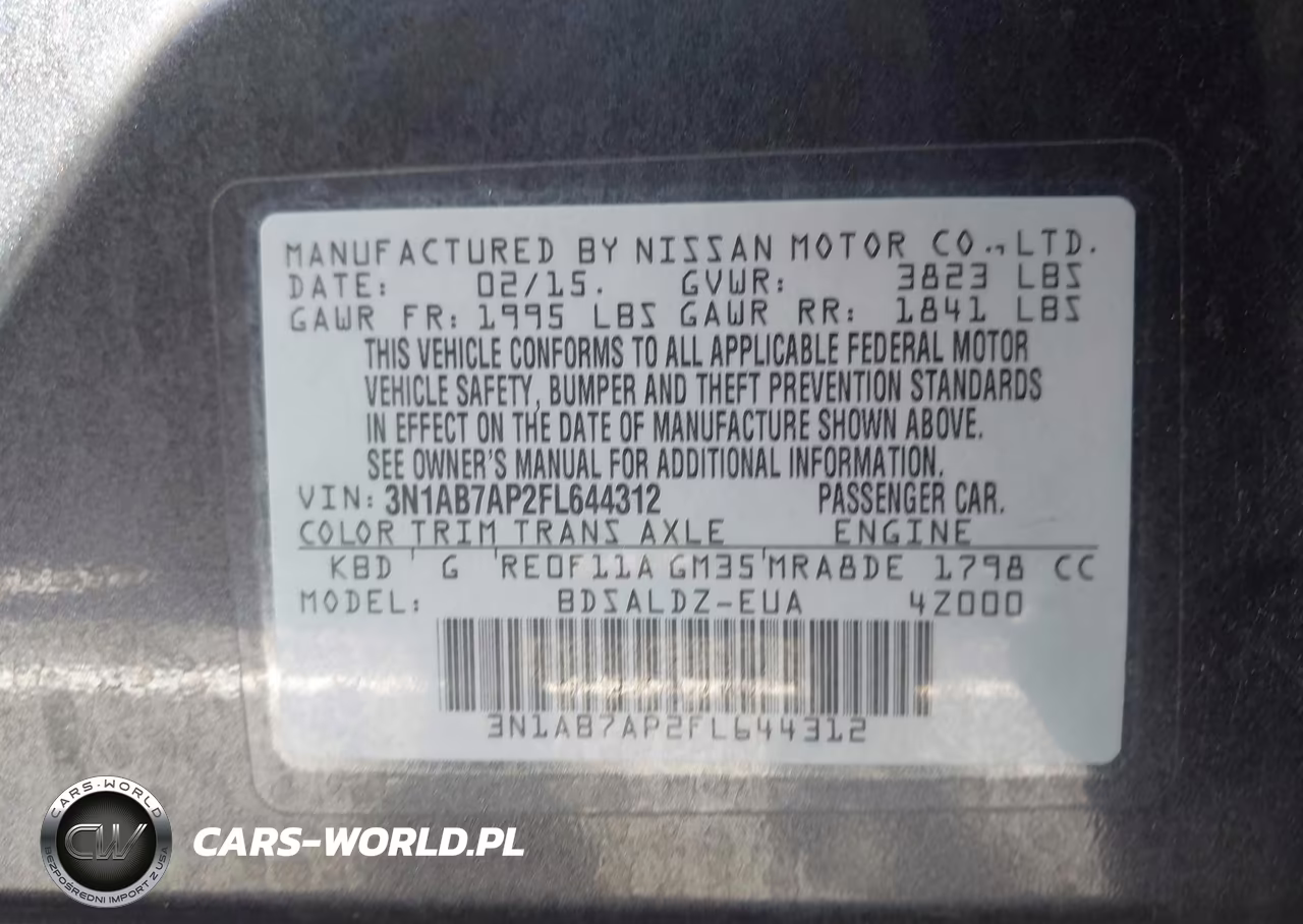 2015 Nissan Sentra Sv VIN:3N1AB7AP2FL644312 - 12