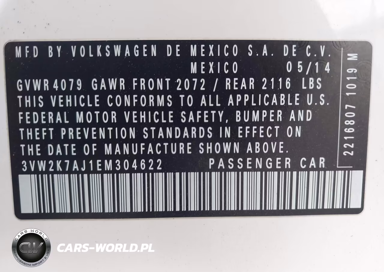 2014 Volkswagen Jetta 2.0L S VIN:3VW2K7AJ1EM304622 - 9