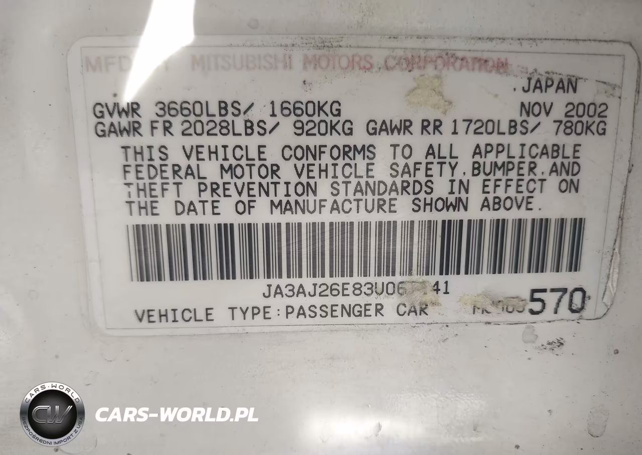 2003 Mitsubishi Lancer Es VIN:JA3AJ26E83U061141 - 9