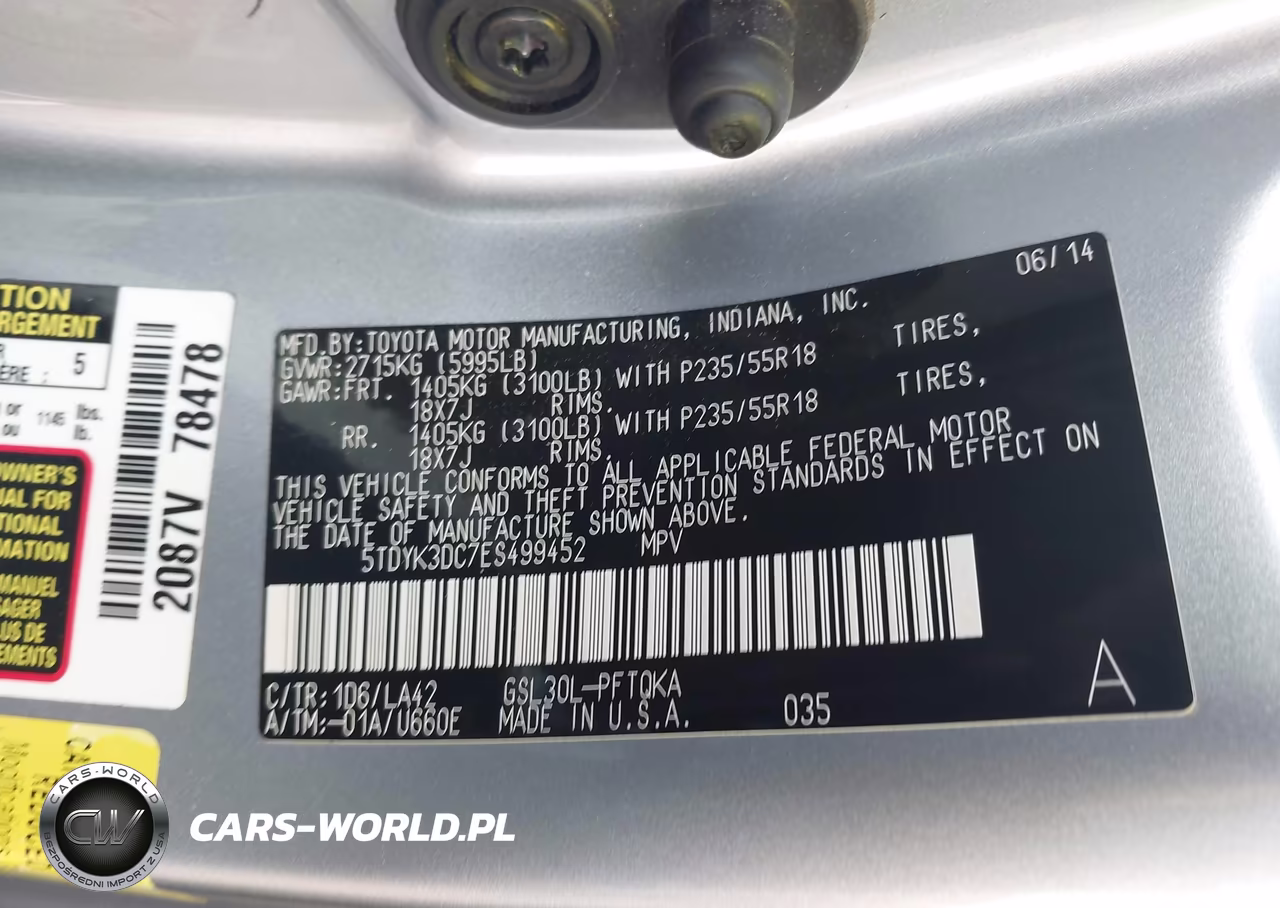 2014 Toyota Sienna Limited V6 7 Passenger VIN:5TDYK3DC7ES499452 - 9
