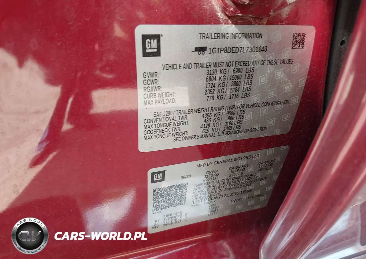 2020 GMC Sierra 1500 VIN:1GTP8DED7LZ301648 - 9