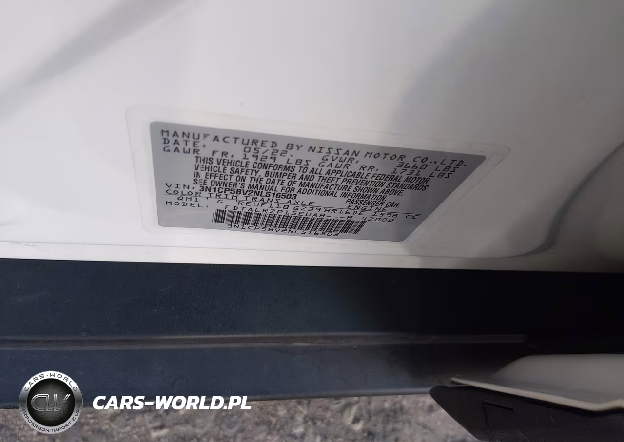 2022 Nissan Kicks S Xtronic Cvt VIN:3N1CP5BV2NL516503 - 9