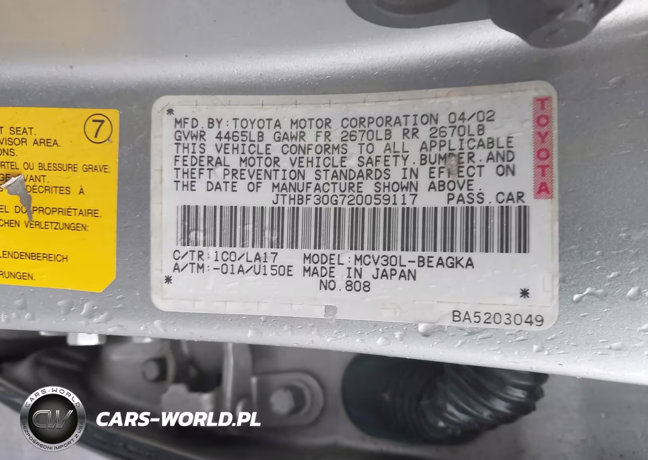 2002 Lexus Es 300 VIN:JTHBF30G720059117 - 9