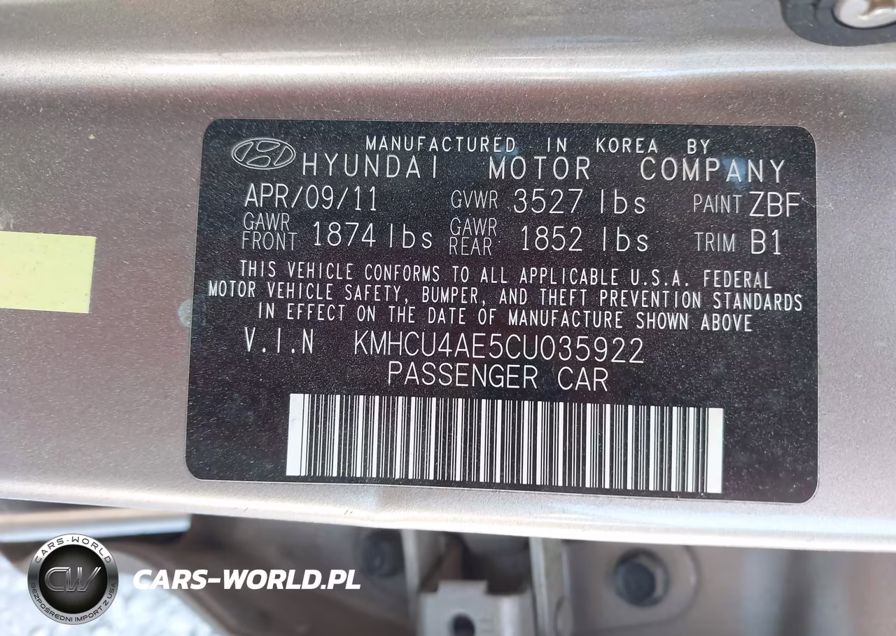 2012 Hyundai Accent Gls VIN:KMHCU4AE5CU035922 - 9