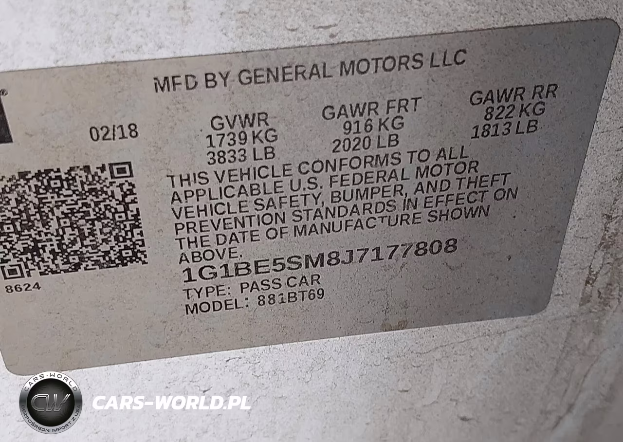 2018 Chevrolet Cruze Lt Auto VIN:1G1BE5SM8J7177808 - 9