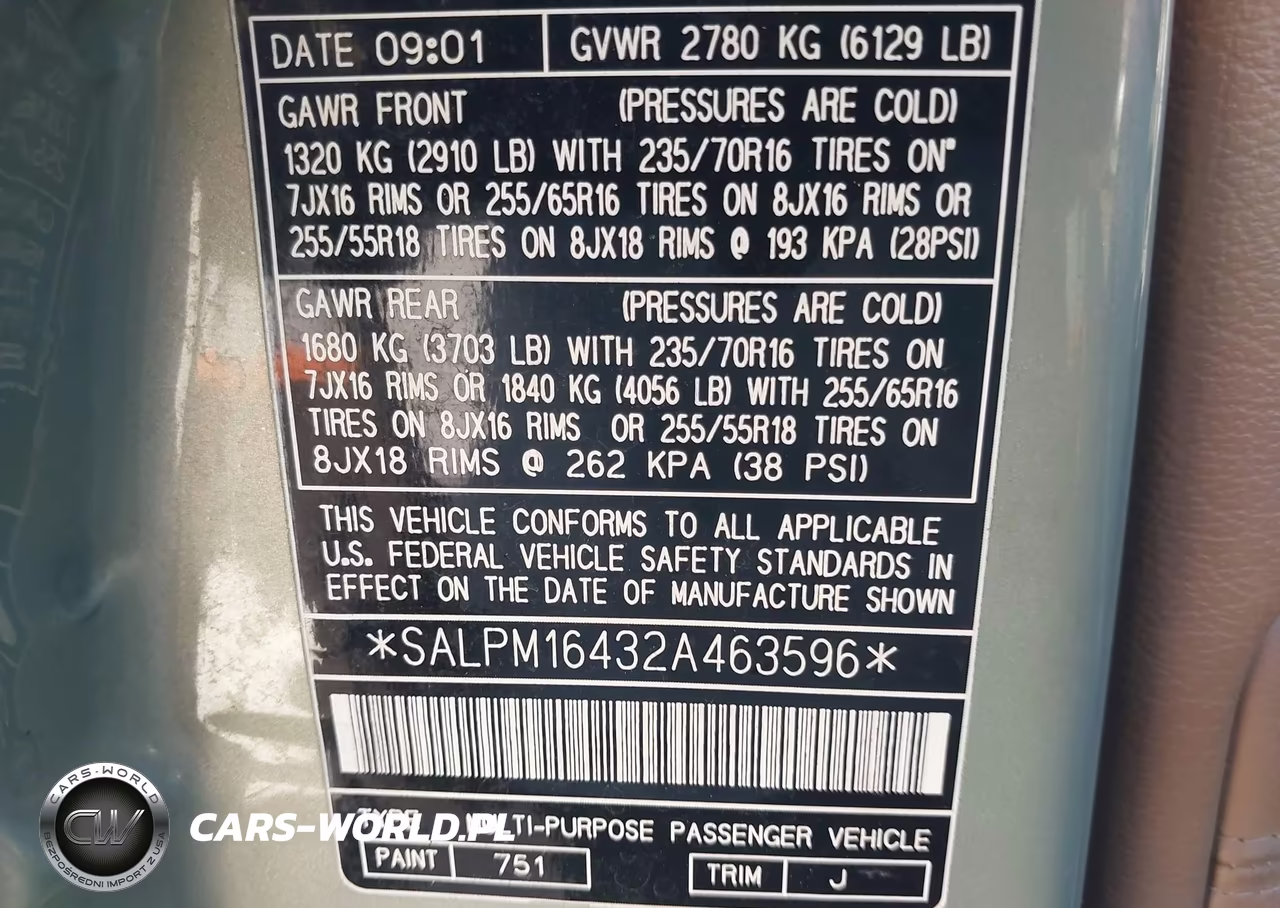 2002 Land Rover Range Rover 4.6 Hse VIN:SALPM16432A463596 - 9