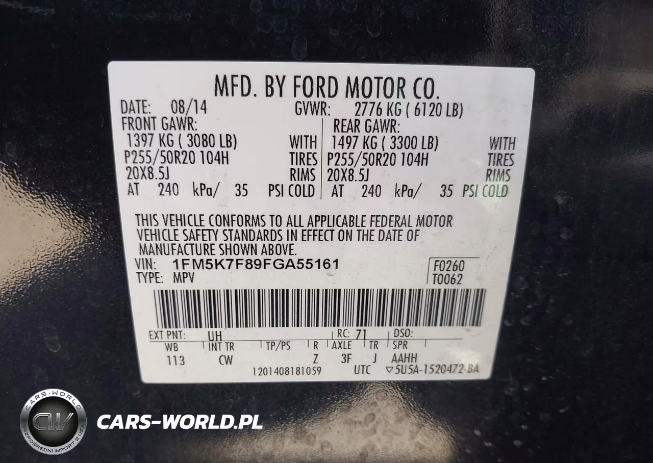 2015 Ford Explorer Limited VIN:1FM5K7F89FGA55161 - 9