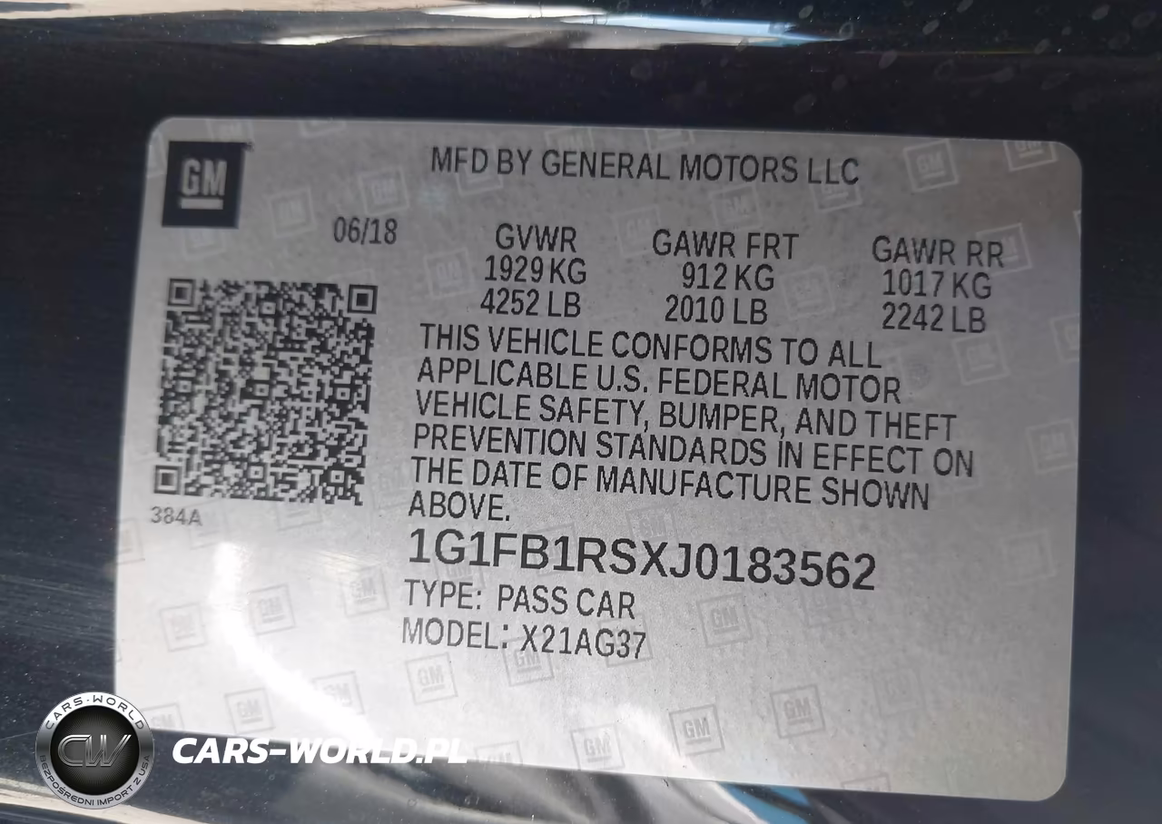 2018 Chevrolet Camaro 1Lt VIN:1G1FB1RSXJ0183562 - 9