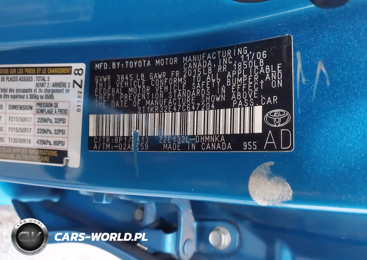 2007 Toyota Matrix Xr VIN:2T1KR32E47C647204 - 9