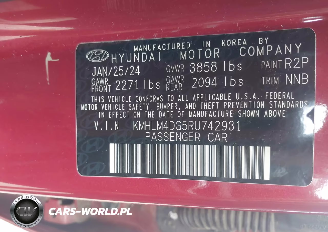 2024 Hyundai Elantra Sel VIN:KMHLM4DG5RU742931 - 9