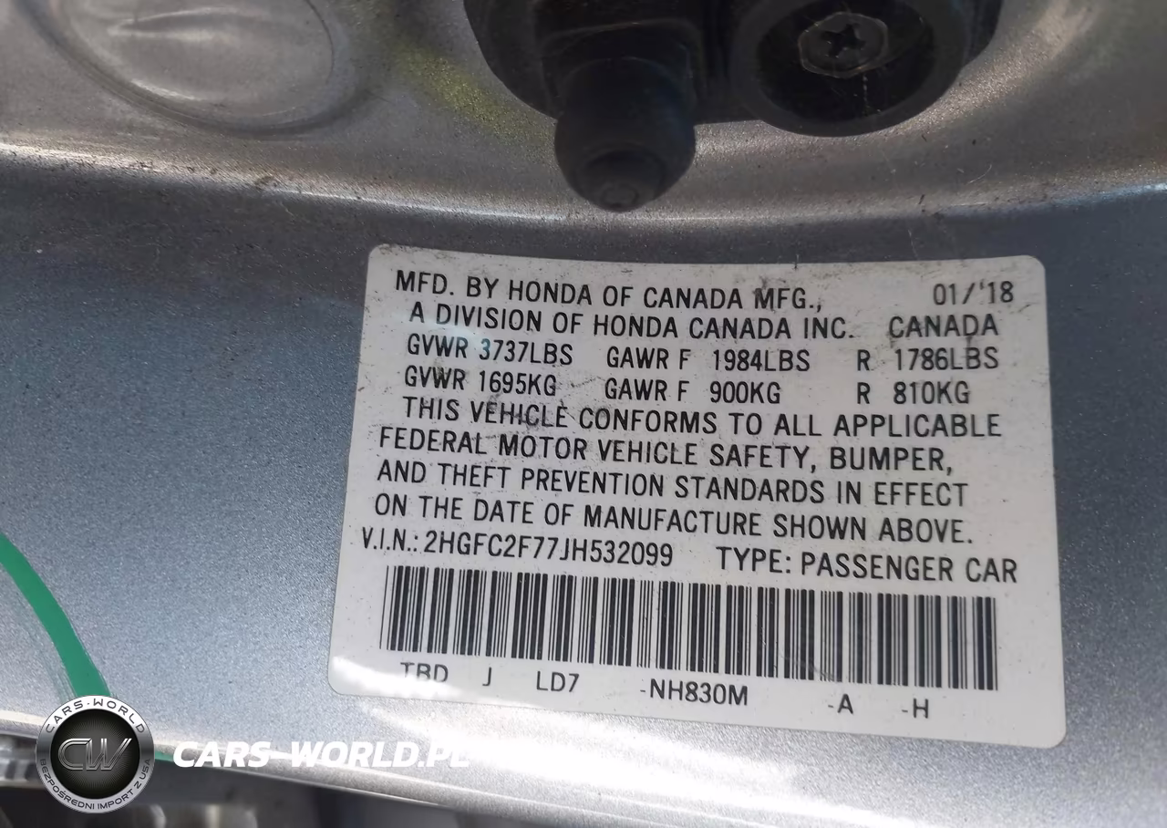 2018 Honda Civic Ex VIN:2HGFC2F77JH532099 - 9