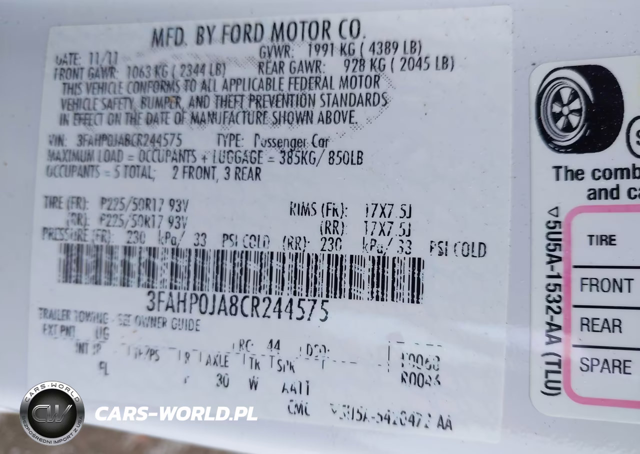 2012 Ford Fusion Sel VIN:3FAHP0JA8CR244575 - 9