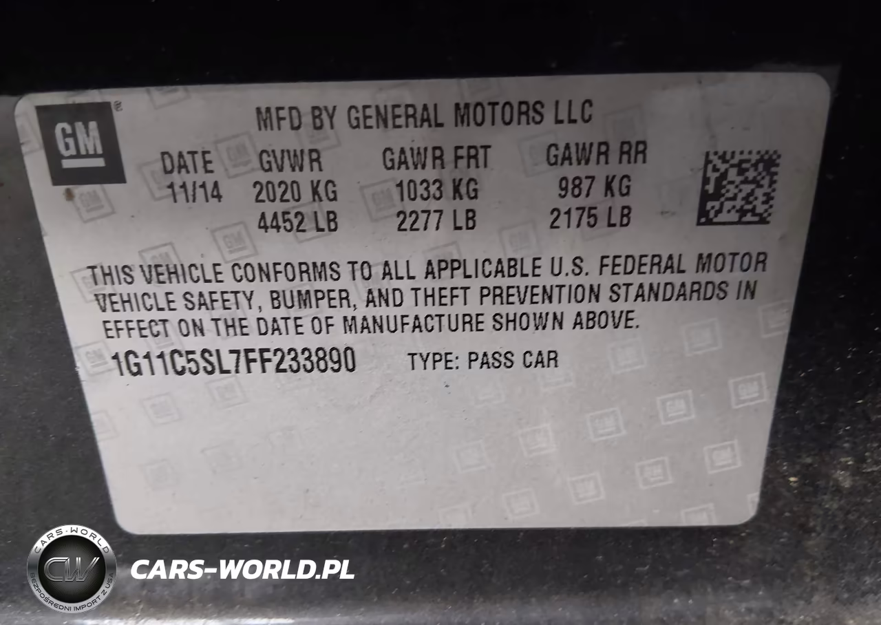 2015 Chevrolet Malibu 1Lt VIN:1G11C5SL7FF233890 - 9