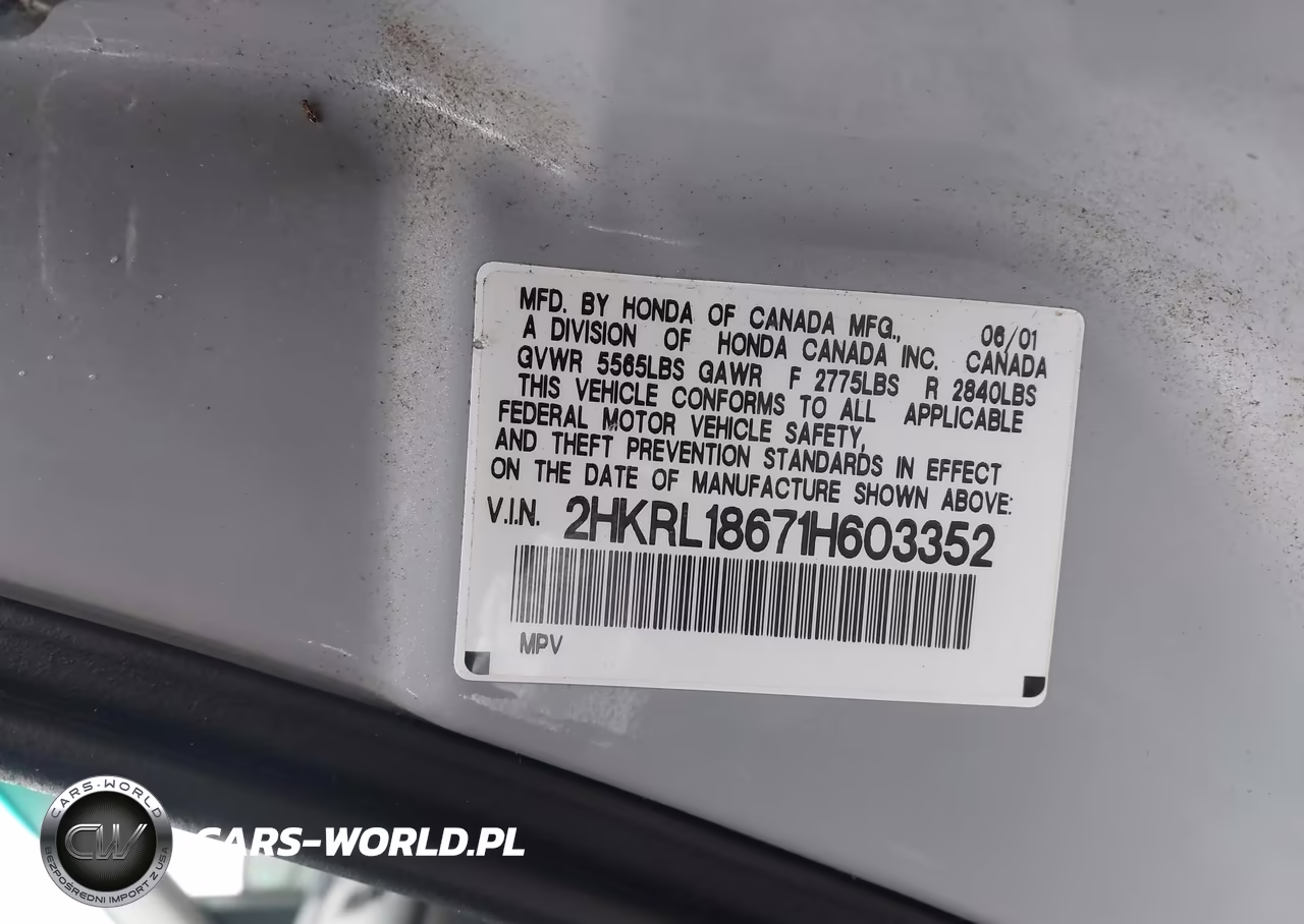 2001 Honda Odyssey Ex VIN:2HKRL18671H603352 - 9