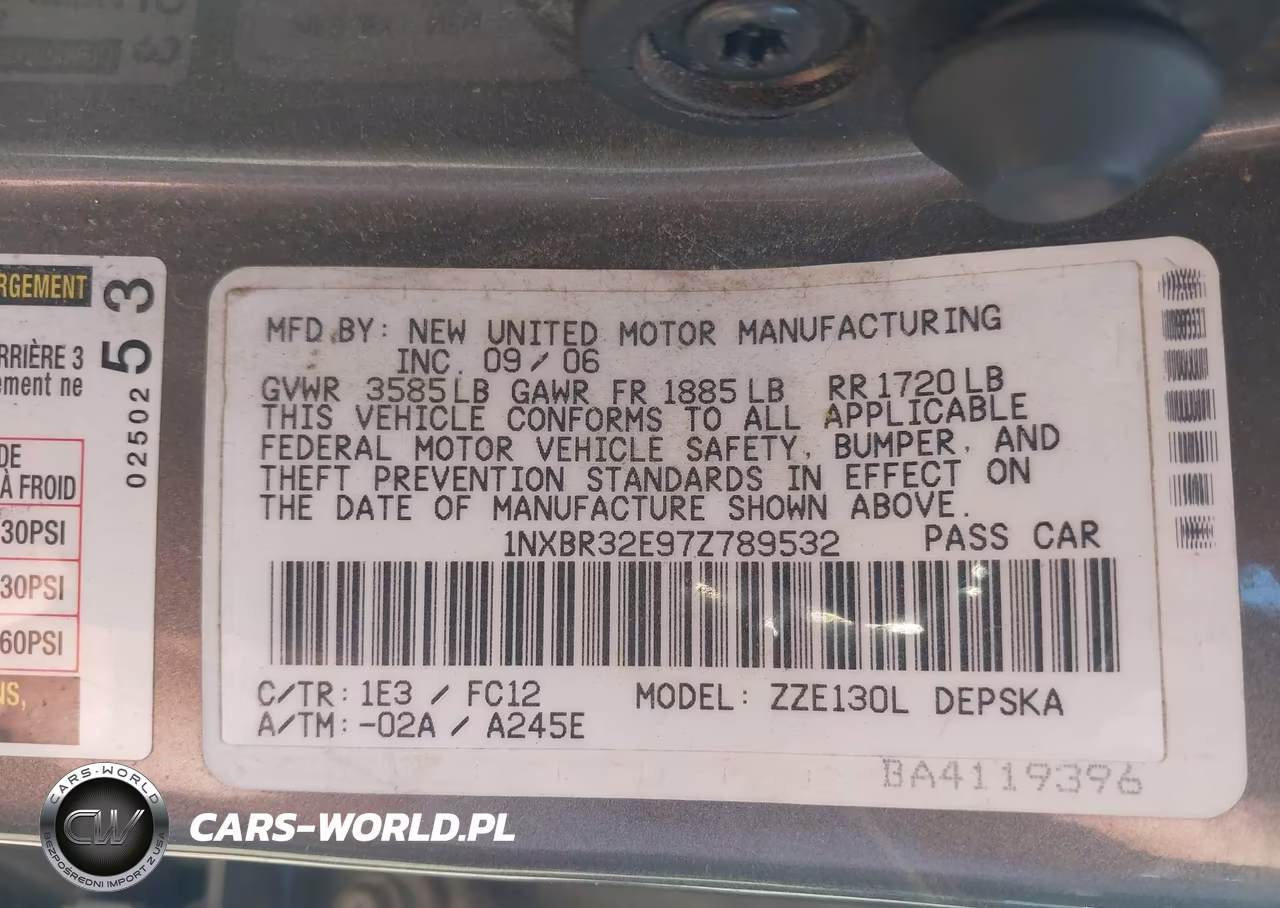 2007 Toyota Corolla S VIN:1NXBR32E97Z789532 - 9