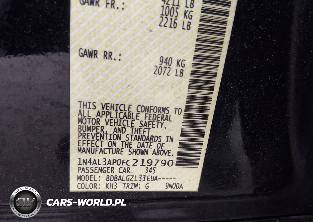 2015 Nissan Altima 2.5 S VIN:1N4AL3AP0FC219790 - 9