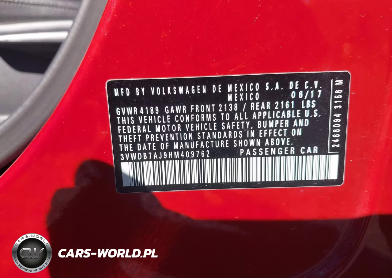 2017 Volkswagen Jetta 1.4T Se VIN:3VWDB7AJ9HM409762 - 9