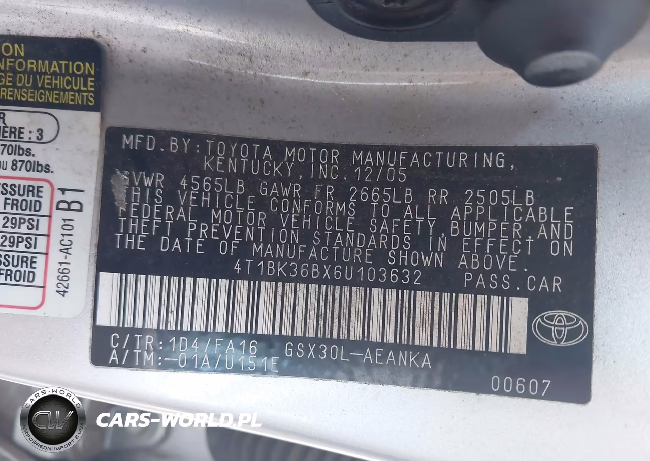 2006 Toyota Avalon Xl VIN:4T1BK36BX6U103632 - 9