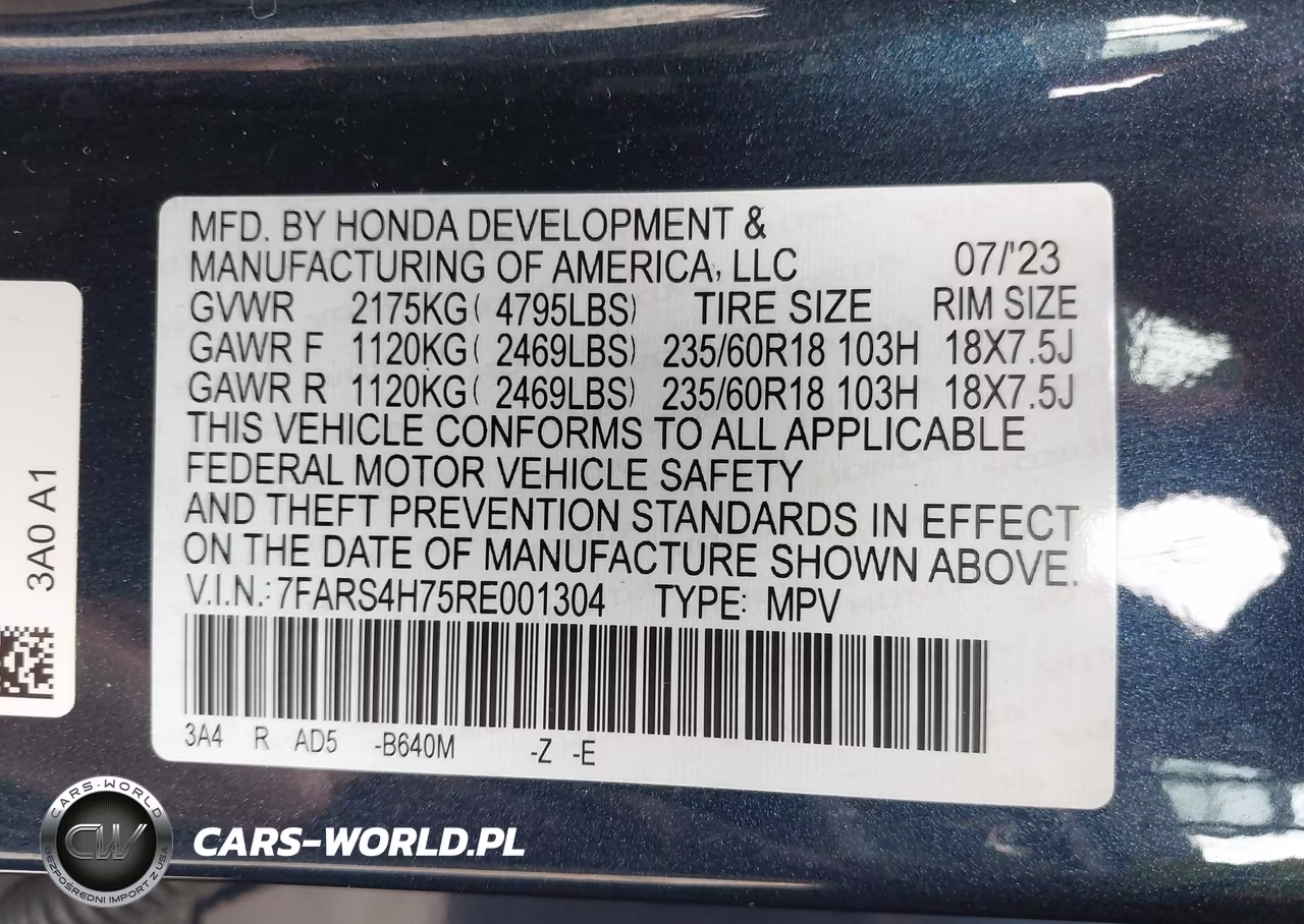 2024 Honda Cr-V Ex-L Awd VIN:7FARS4H75RE001304 - 9