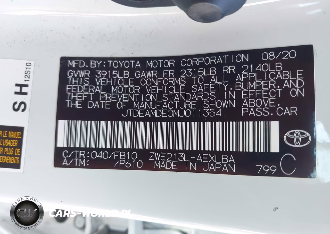 2021 Toyota Corolla Hybrid Le VIN:JTDEAMDE0MJ011354 - 9