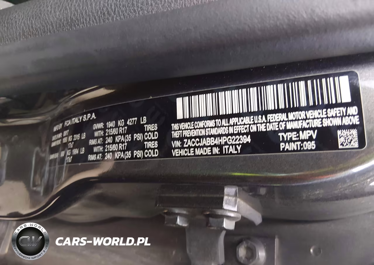 2017 Jeep Renegade Latitude Fwd VIN:ZACCJABB4HPG22394 - 9