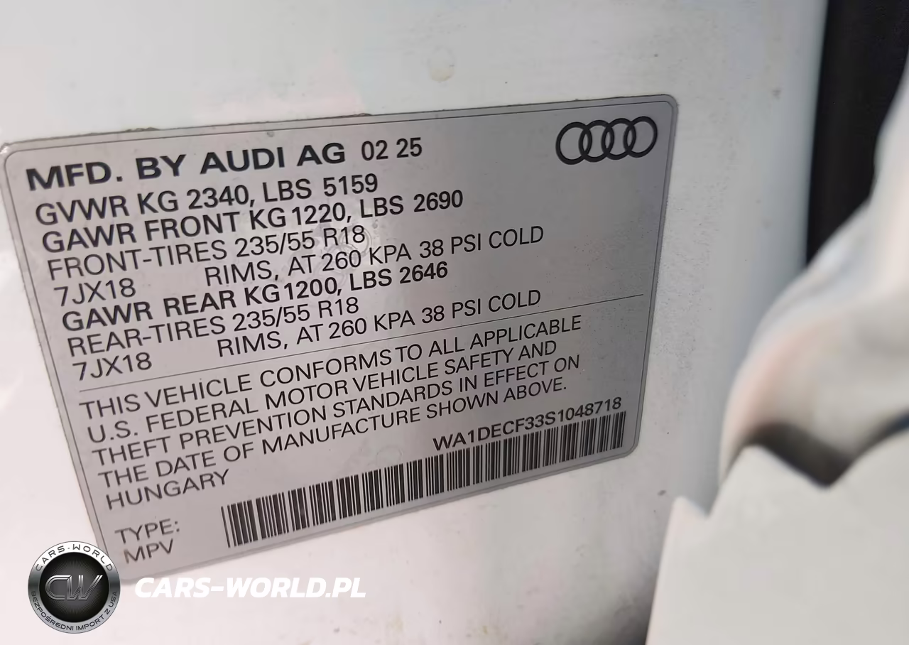 2025 Audi Q3 Premium 45 Tfsi S Line Quattro Tiptronic VIN:WA1DECF33S1048718 - 9