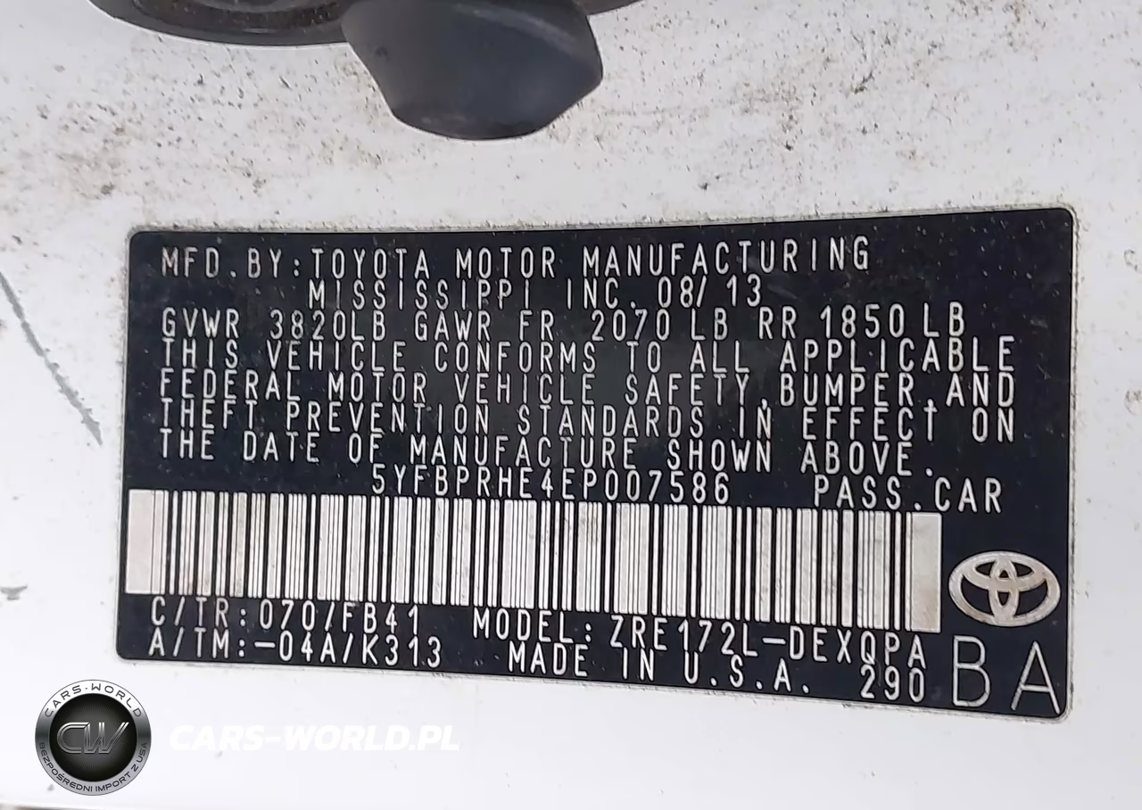2014 Toyota Corolla Le Eco VIN:5YFBPRHE4EP007586 - 9