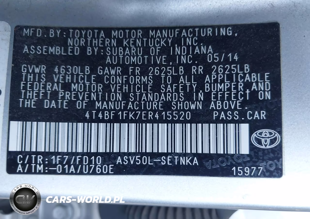 2014 Toyota Camry Le VIN:4T4BF1FK7ER415520 - 9