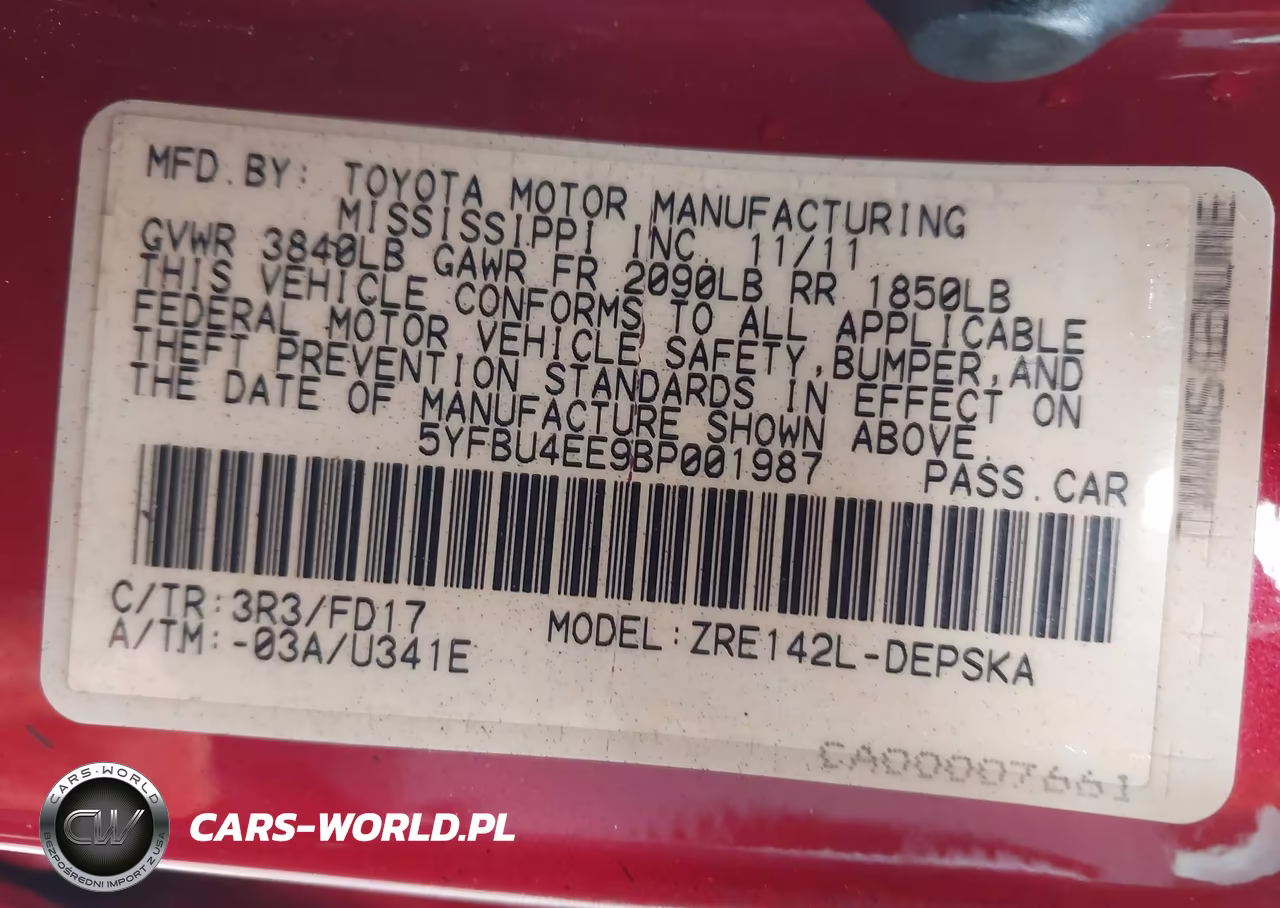 2011 Toyota Corolla VIN:5YFBU4EE9BP001987 - 9