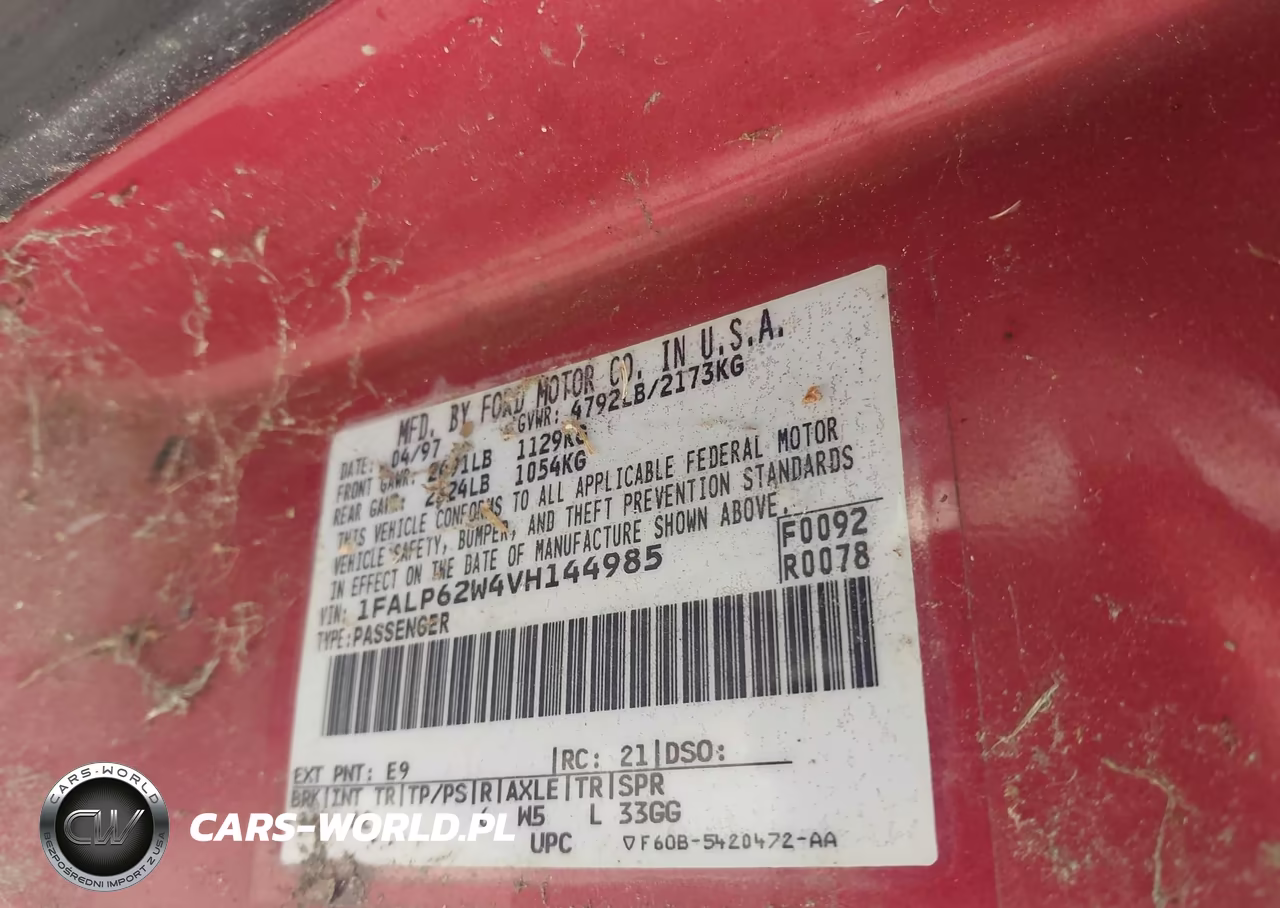 1997 Ford Thunderbird Lx VIN:1FALP62W4VH144985 - 9