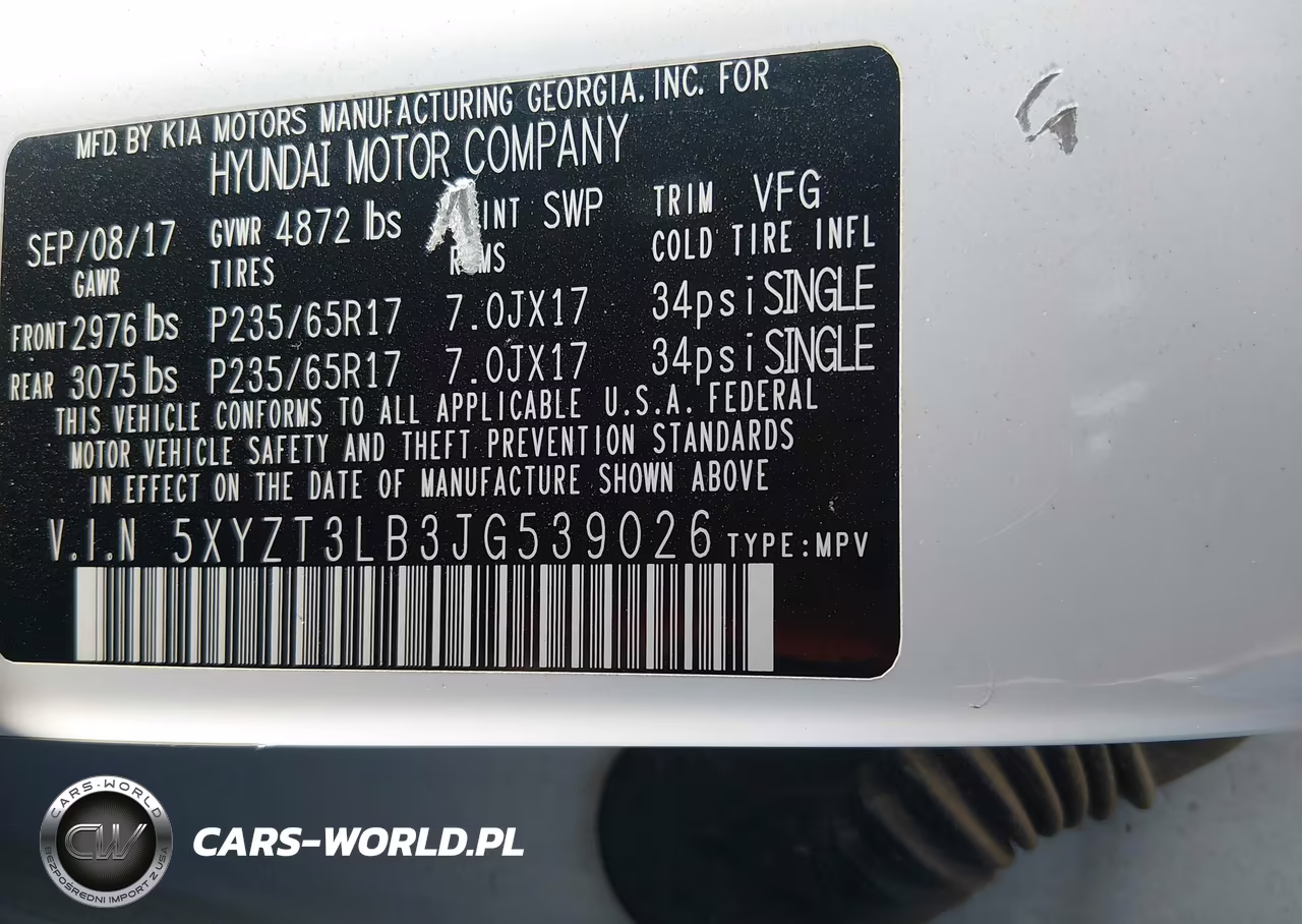 2018 Hyundai Santa Fe Sport 2.4L VIN:5XYZT3LB3JG539026 - 9