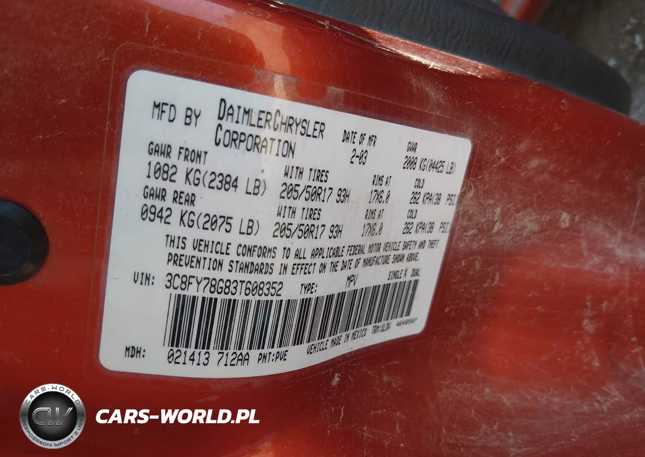 2003 Chrysler Pt Cruiser Gt VIN:3C8FY78G83T608352 - 9