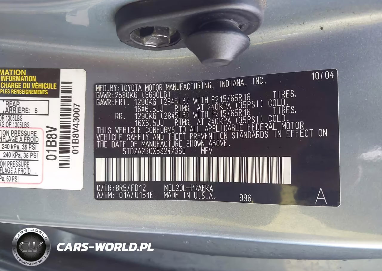 2005 Toyota Sienna Ce VIN:5TDZA23CX5S247360 - 9