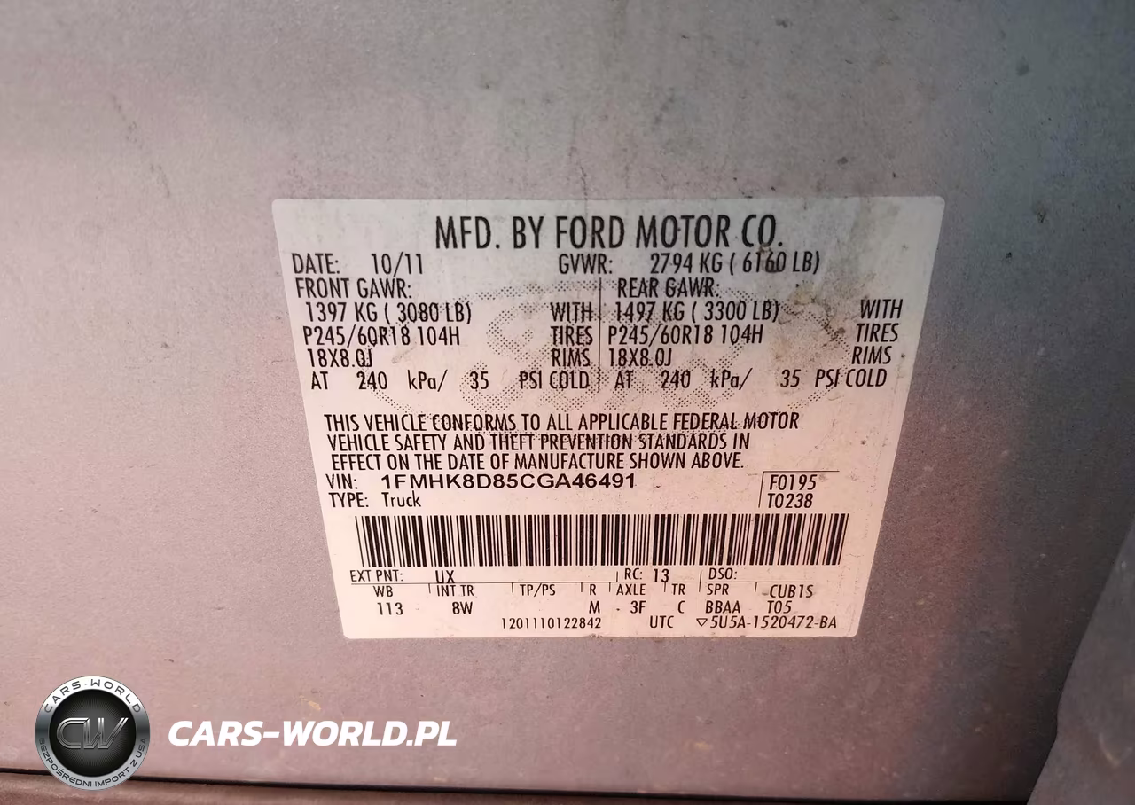 2012 Ford Explorer Xlt VIN:1FMHK8D85CGA46491 - 9