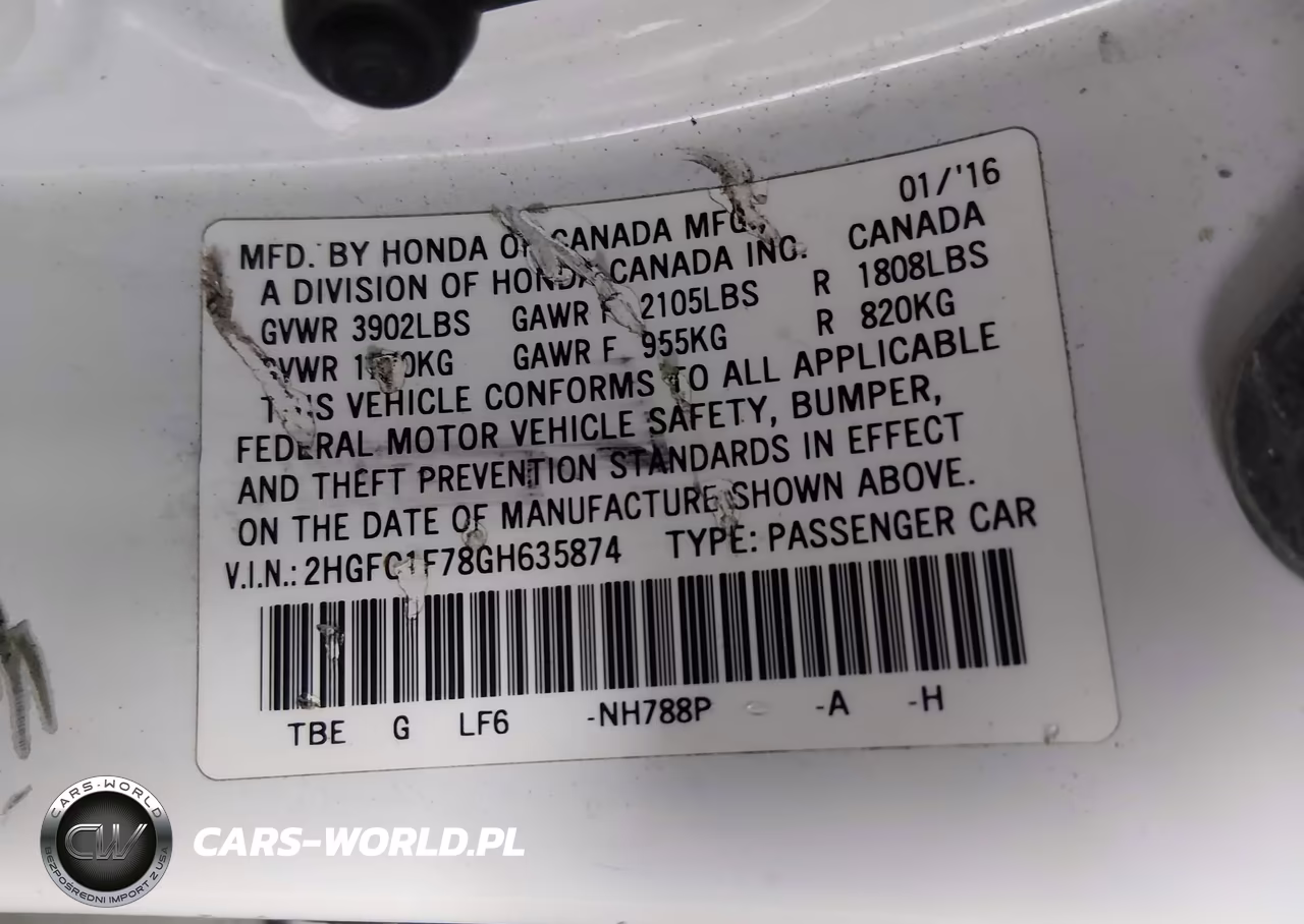 2016 Honda Civic Ex-L VIN:2HGFC1F78GH635874 - 9