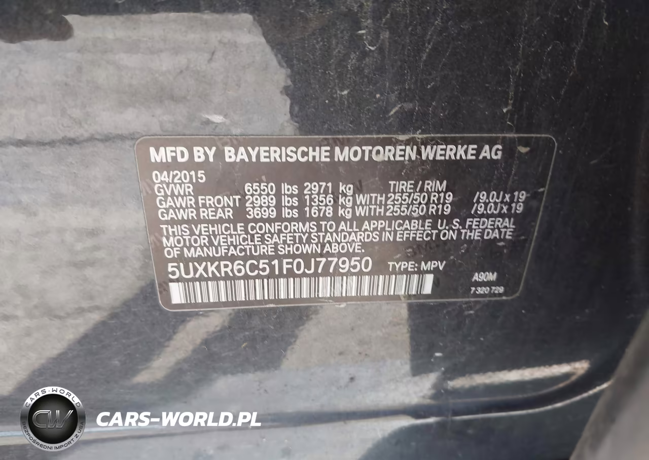 2015 BMW X5 xDrive50I VIN:5UXKR6C51F0J77950 - 9