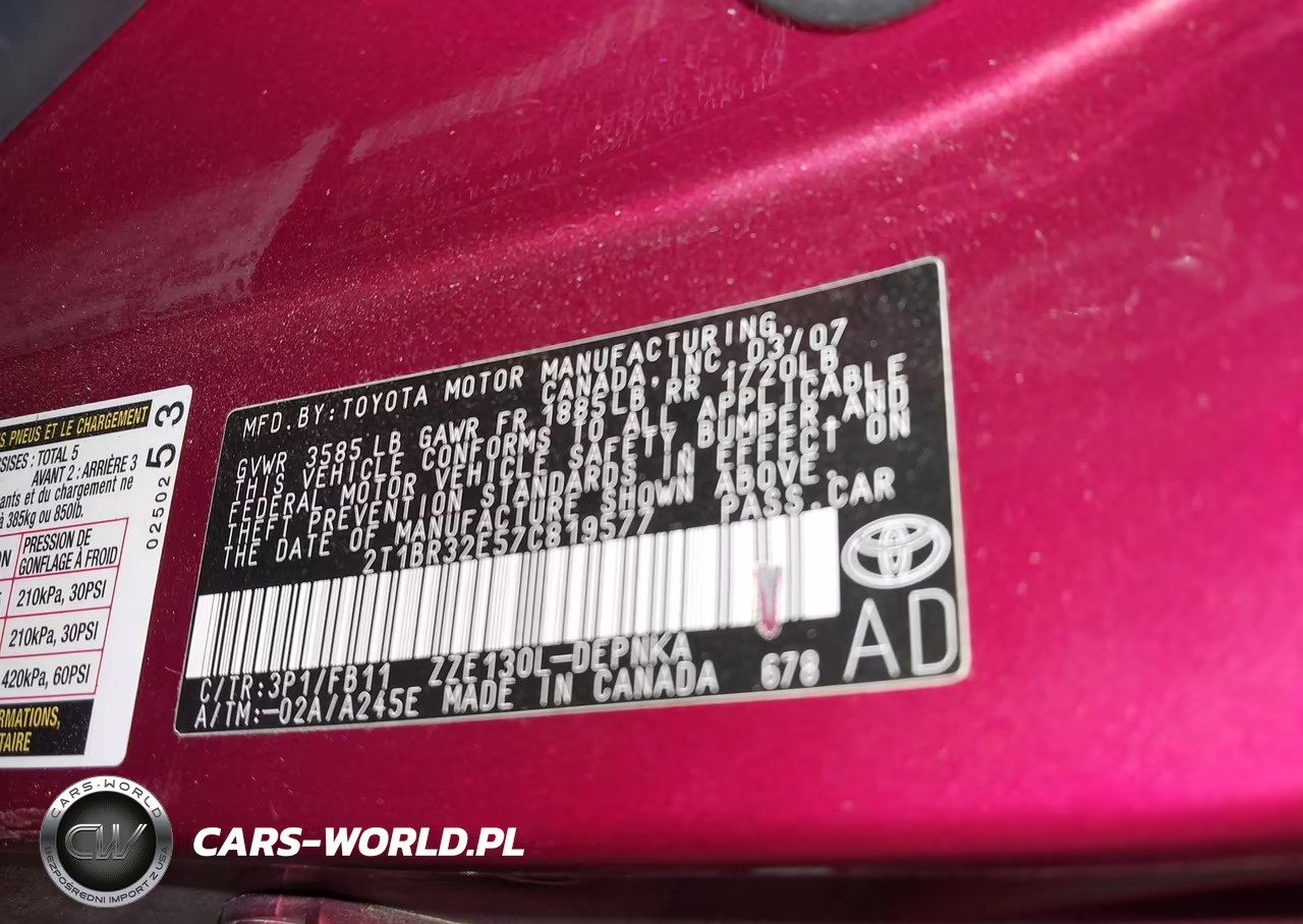 2007 Toyota Corolla Le VIN:2T1BR32E57C819577 - 9