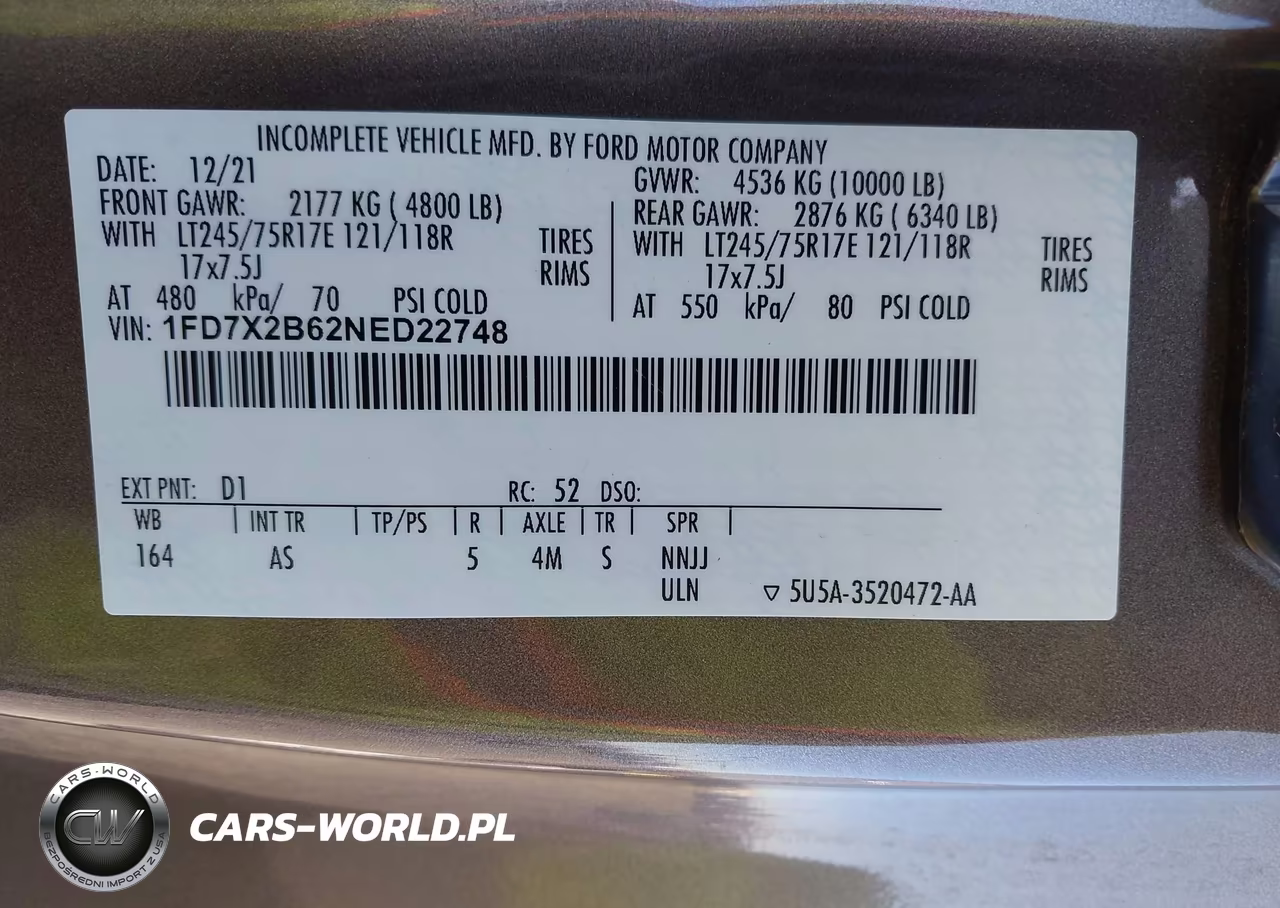 2022 Ford F-250 Xl VIN:1FD7X2B62NED22748 - 9