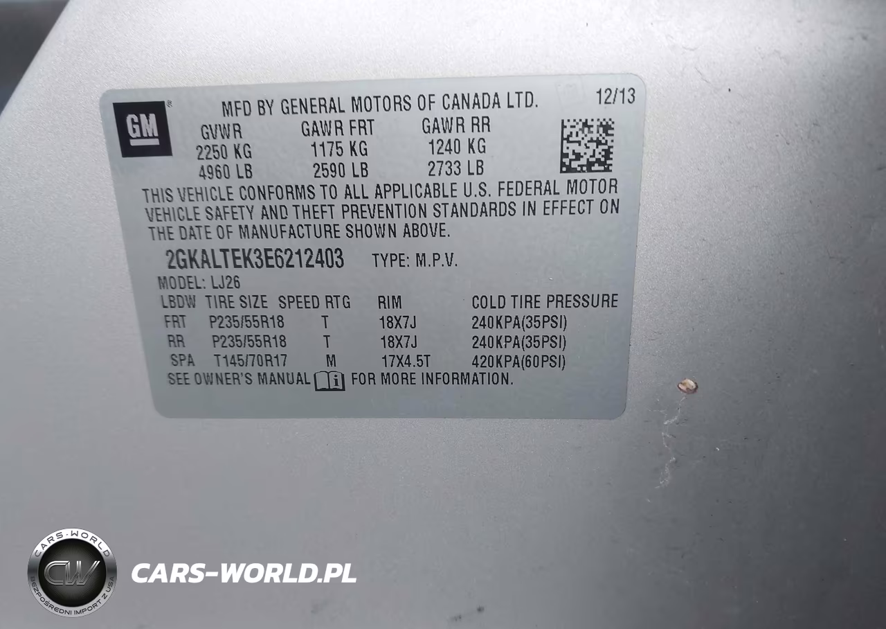 2014 GMC Terrain Slt-2 VIN:2GKALTEK3E6212403 - 9