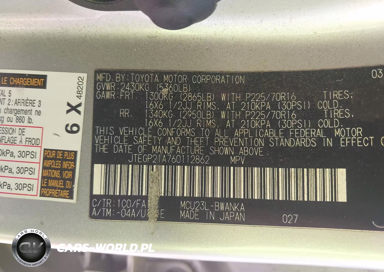 2006 Toyota Highlander V6 VIN:JTEGP21A760112862 - 9